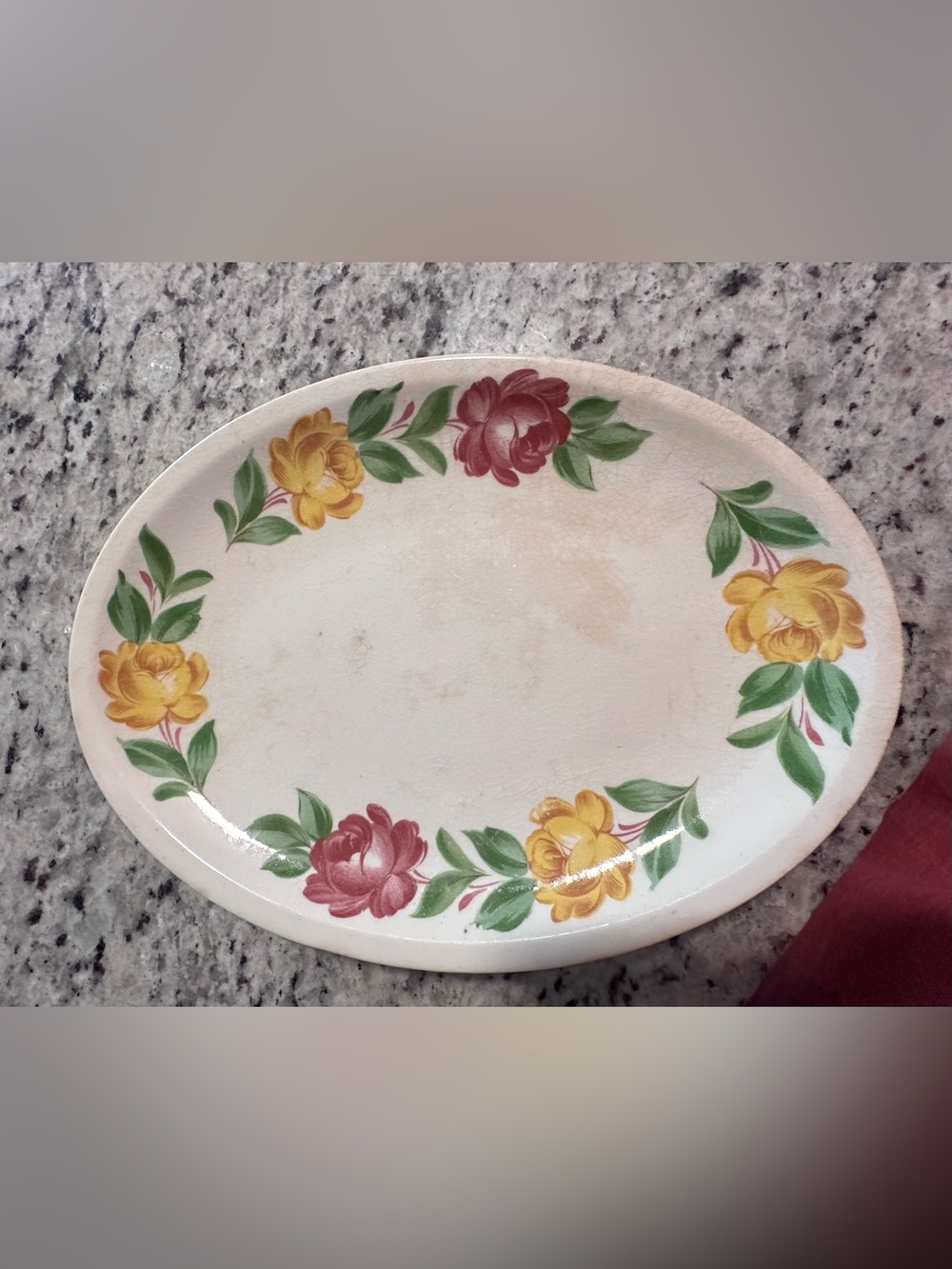 Vintage Shenandoah Pottery Floral Serving Platter Cottagecore